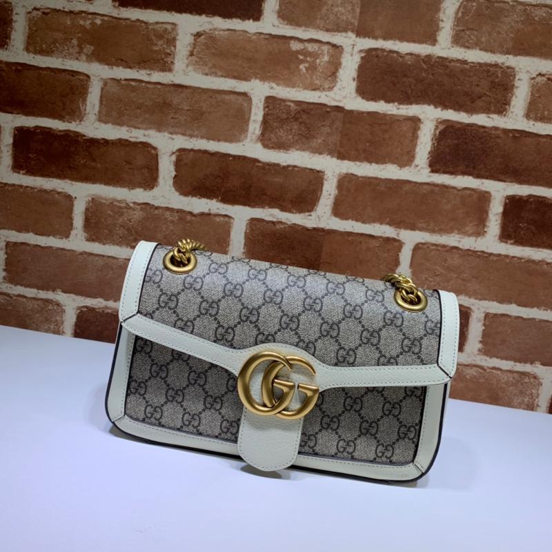 Gucci Chain Shoulder Bag 443497PVC leather white